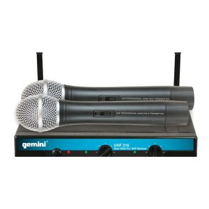 Gemini UHF-216M Dual Channel WIreless Handhel Microphone System; (682-698 MHz)