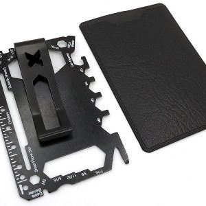 42-in-1 Steel Multi-tool Card with Moneyclip (Black)